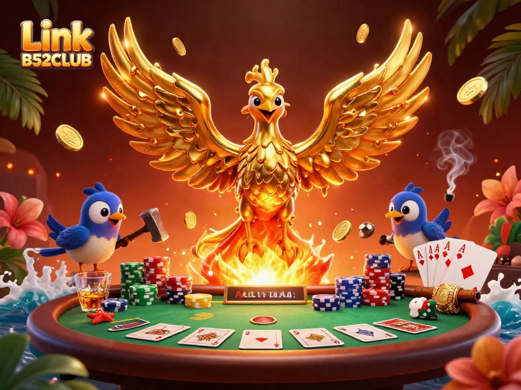 Experience the thrill of winning with Link B52CLUB in this dynamic casino scene.