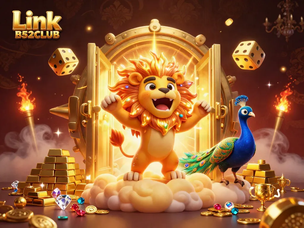 Experience thrilling gameplay at Link B52CLUB with vibrant characters and treasure visuals.