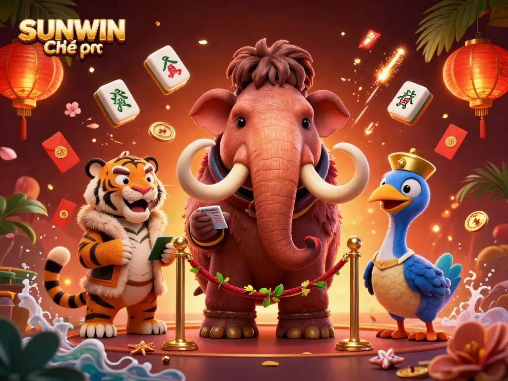 Experience excitement at SUNWIN Chính thức with a vibrant 3D casino scene featuring engaging characters.