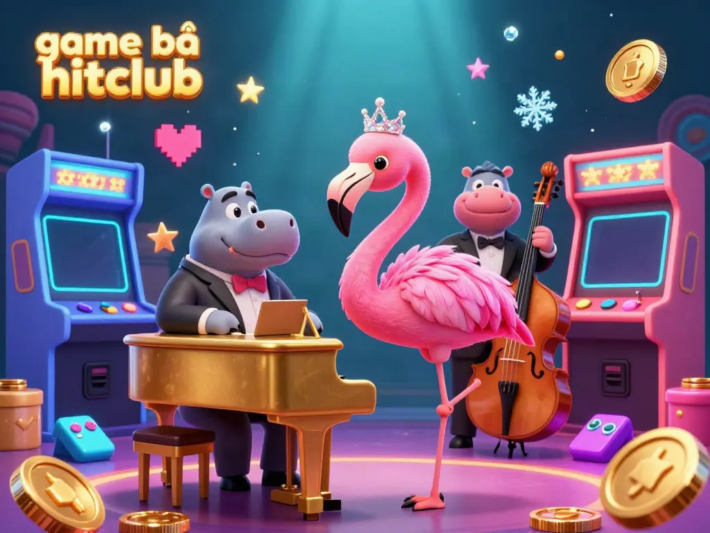 Experience vibrant entertainment at game bài hitclub with lively characters in a stunning casino scene.