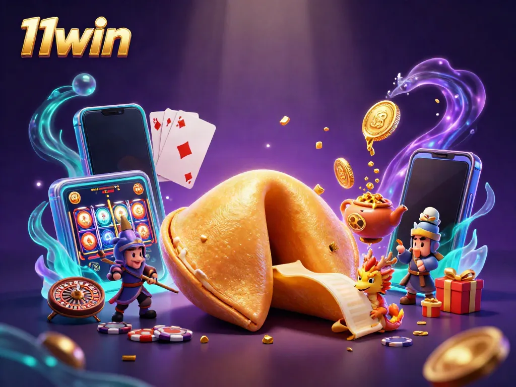Experience the 11win casino adventure with vibrant characters and dynamic game elements in a magical scene.