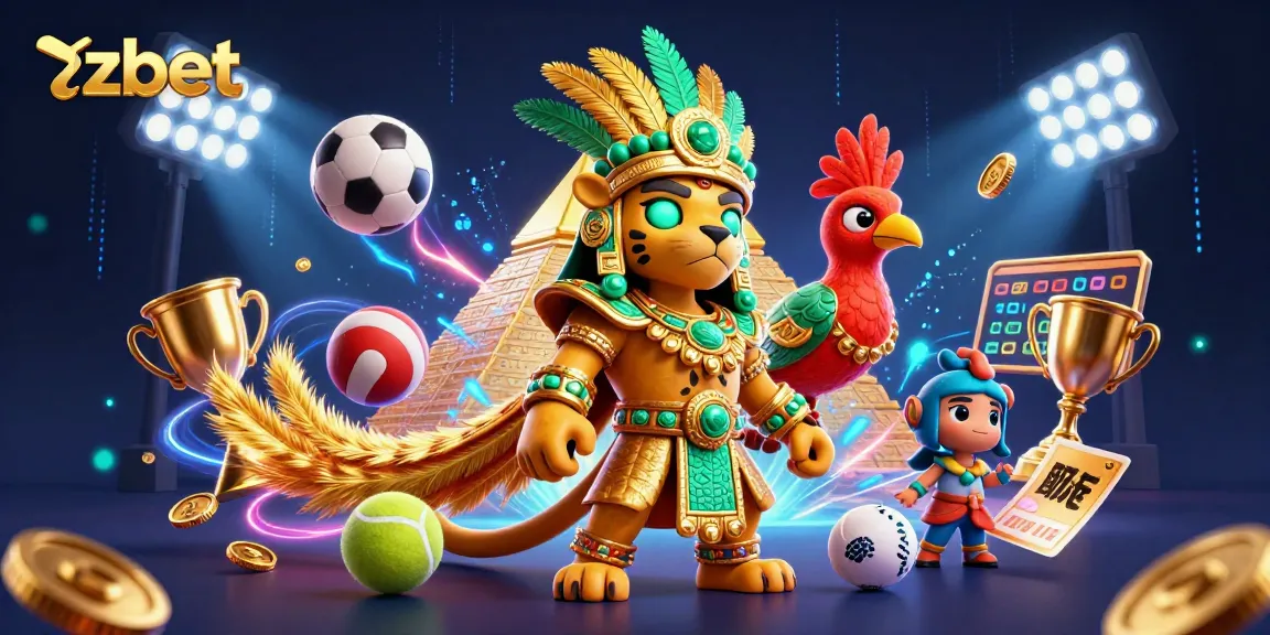 Zbet offers exciting sports betting experiences with a vibrant 3D illustration featuring engaging characters and elements.