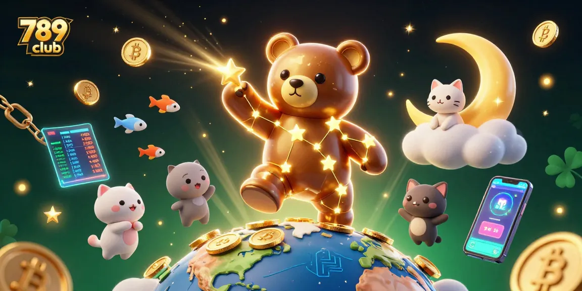 Experience the excitement of 789 club with a vibrant casino-themed cosmic illustration.