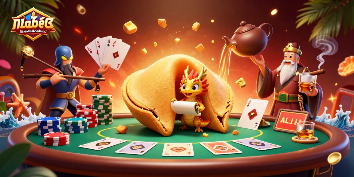 Watch the nhandinhkeonhacai fortune cookie reveal secrets of winning poker strategies in this vibrant scene.