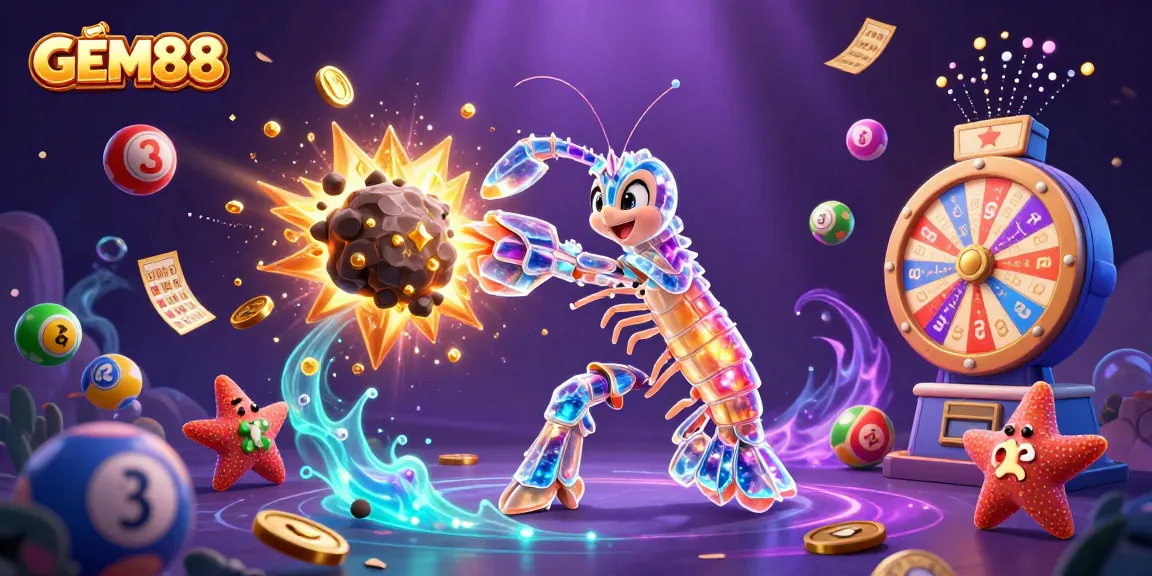 Experience GEM88's thrilling gambling adventure with vibrant characters and dynamic game elements.